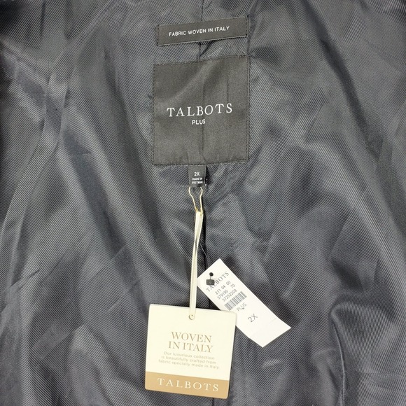 Talbots Boucle Herringbone Jacket Woven Italy Size 2X Career Mob Wife Wool Blend - Picture 3 of 8